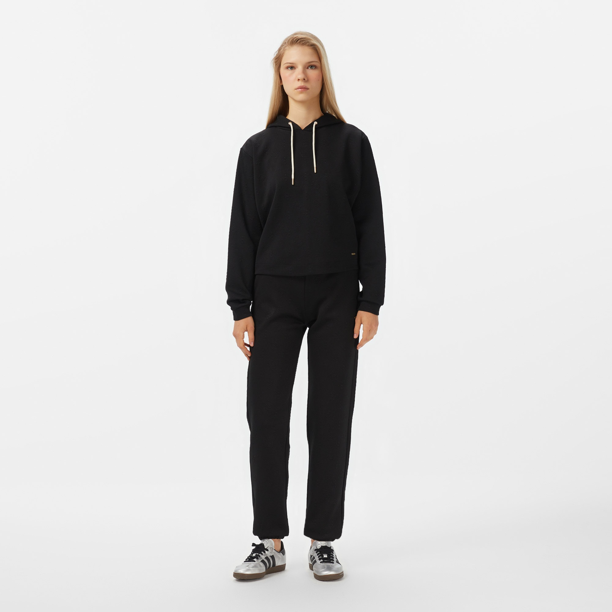 Guess Peony Kadın Siyah Hoodie