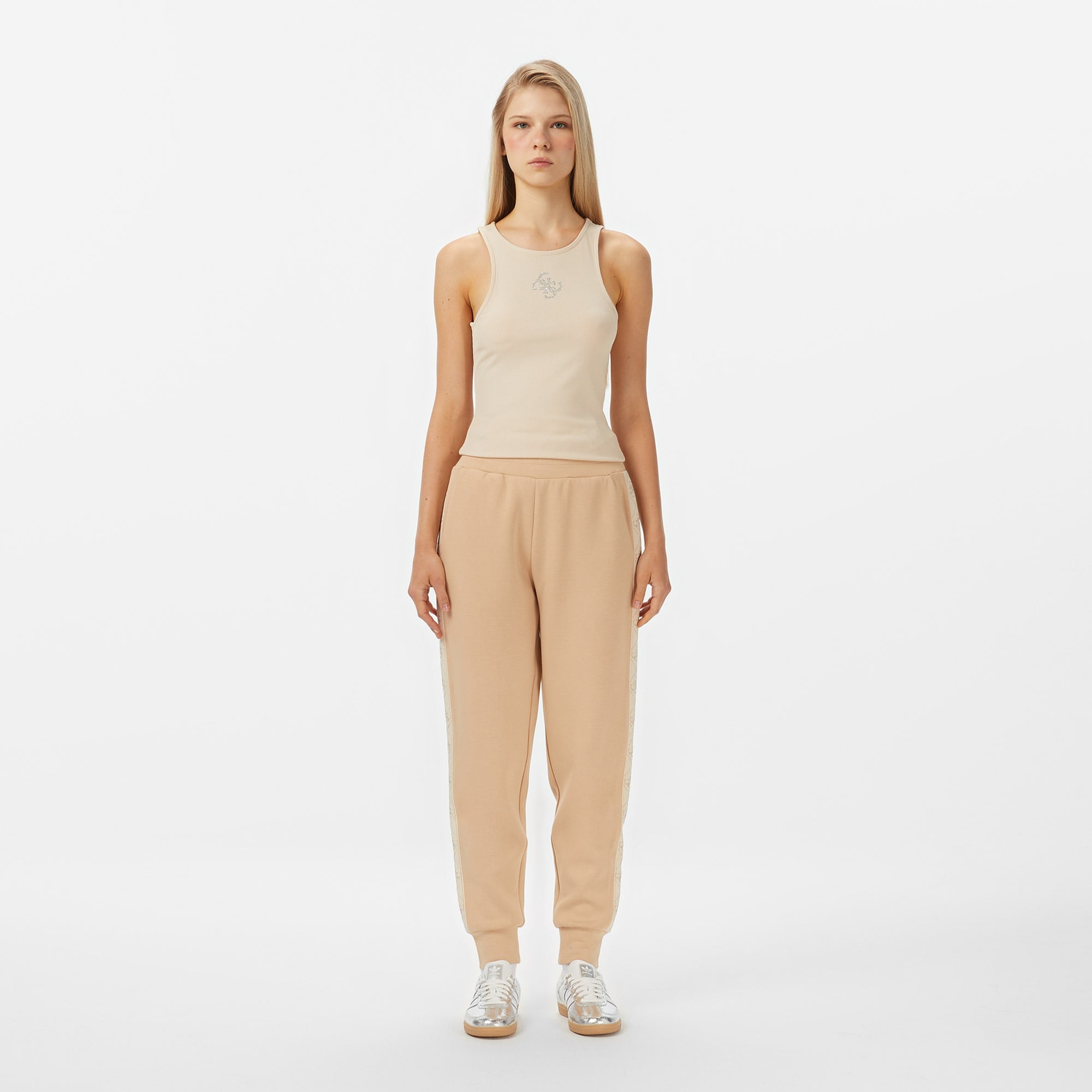 Guess Victoire Scuba Kadın Bej Eşofman Altı