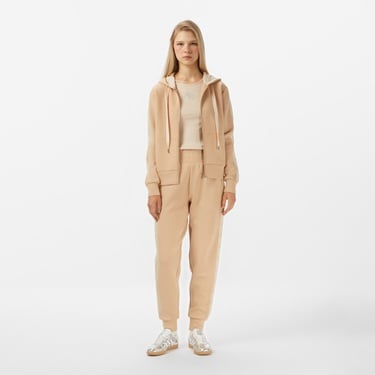  Guess New Hooded Scuba Kadın Krem Sweatshirt