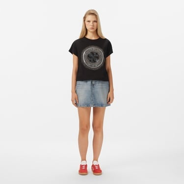  Guess Shaded Slim Fit Kadın Siyah T-Shirt