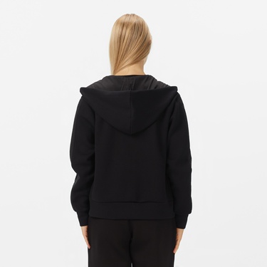  Guess New Hooded Scuba Kadın Siyah Sweatshirt