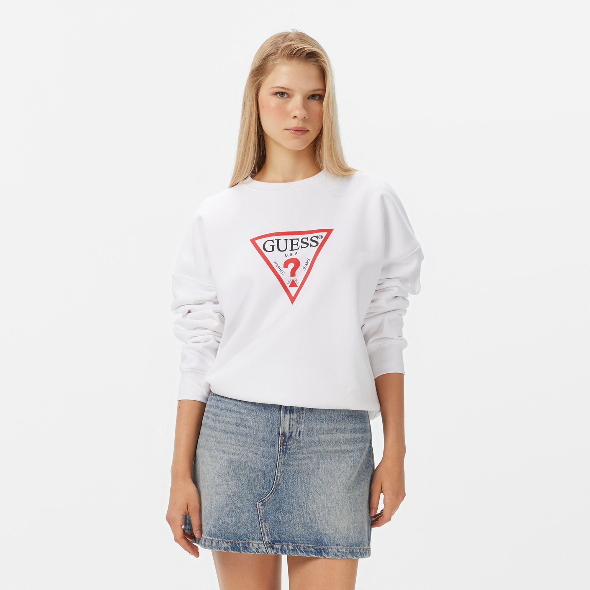 Guess Studded Kadın Siyah Sweatshirt