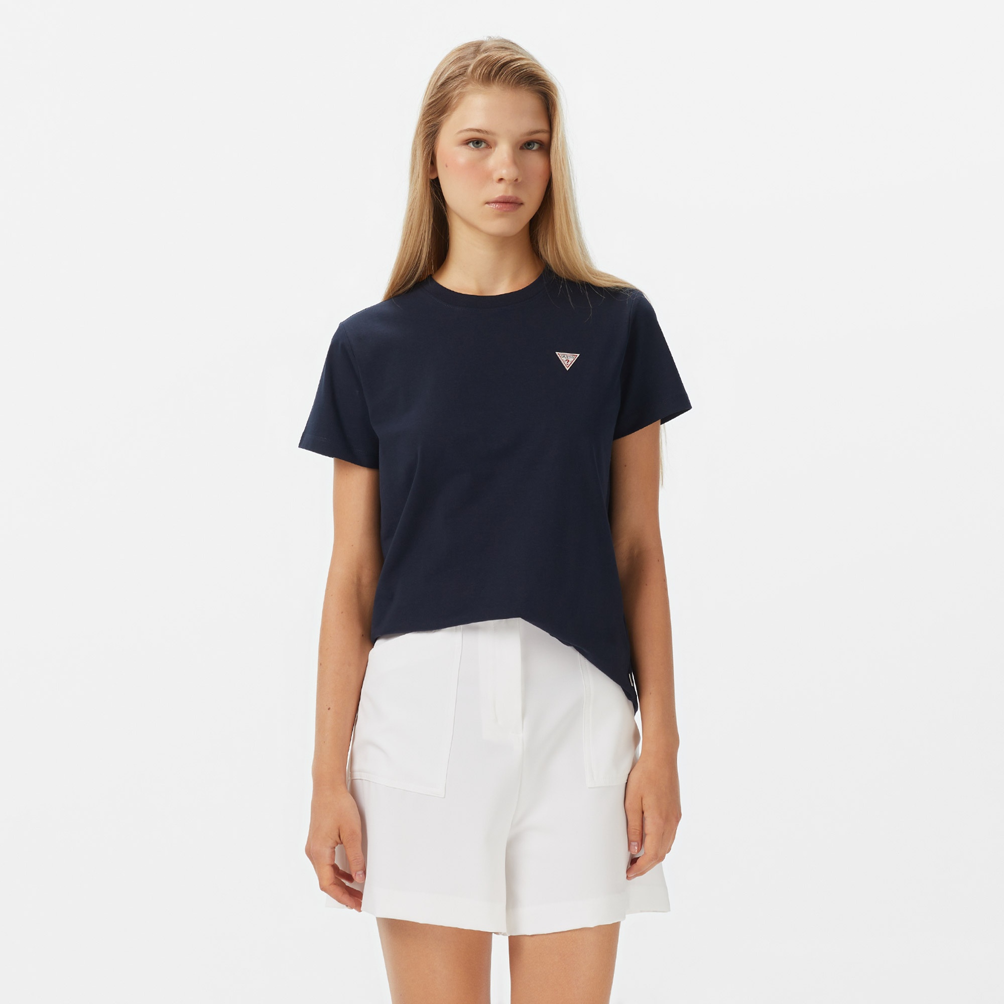 Guess Regular Fit Kadın Lacivert T-Shirt