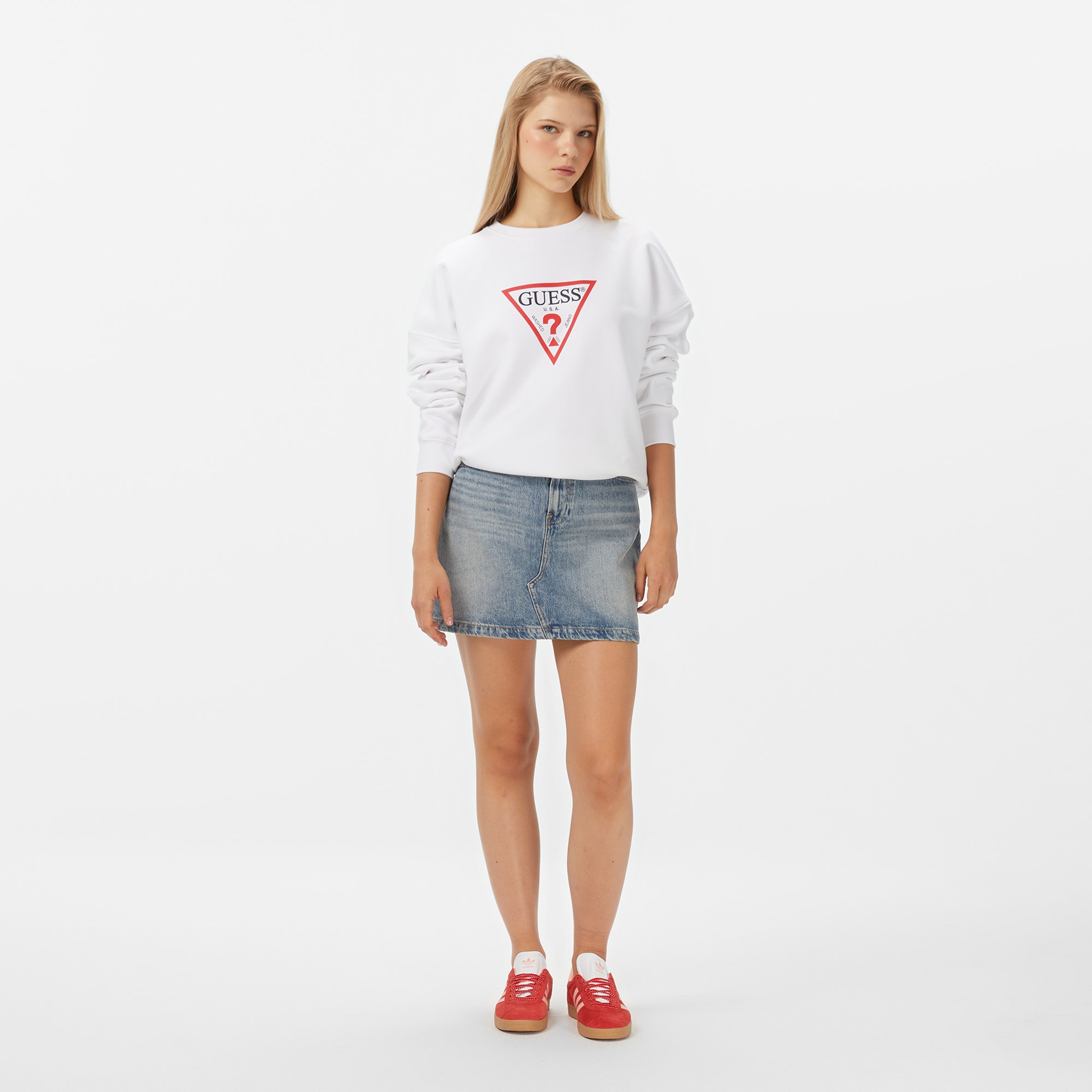 Guess Studded Kadın Siyah Sweatshirt