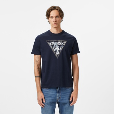  Guess Triangle Regular Fit Erkek Lacivert T-Shirt
