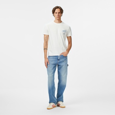  Tommy Jeans Regular Signature City Erkek Beyaz T-Shirt