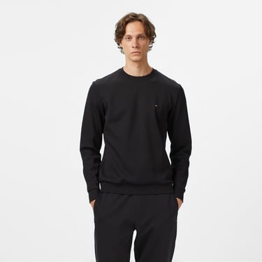  Tommy Hilfiger Essential Intechno Yuvarlak Yaka Erkek Siyah Sweatshirt