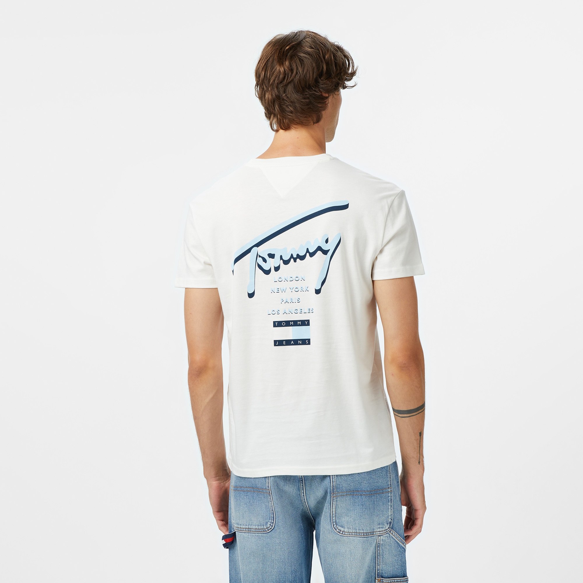 Tommy Jeans Regular Signature City Erkek Beyaz T-Shirt