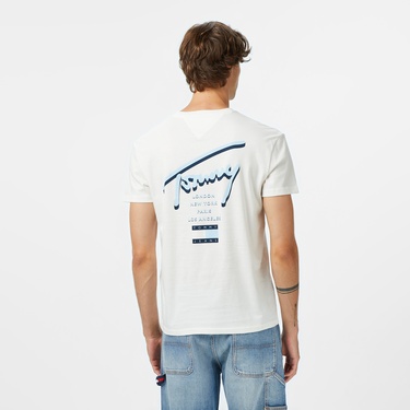  Tommy Jeans Regular Signature City Erkek Beyaz T-Shirt