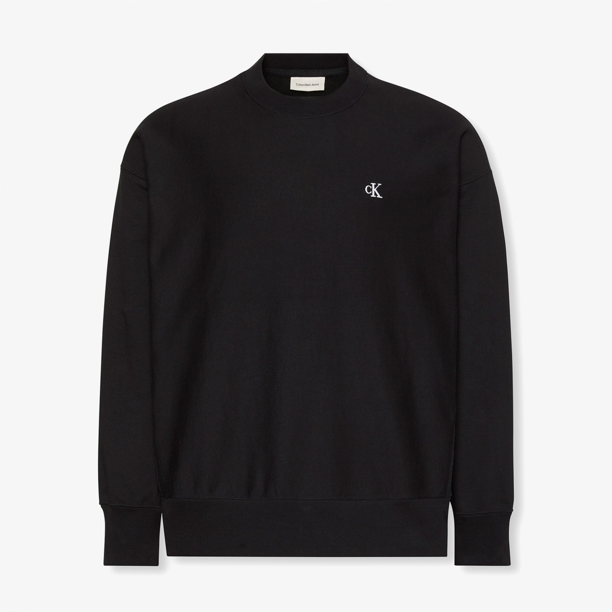 Calvin Klein Premium Terry Monogram Erkek Siyah Sweatshirt