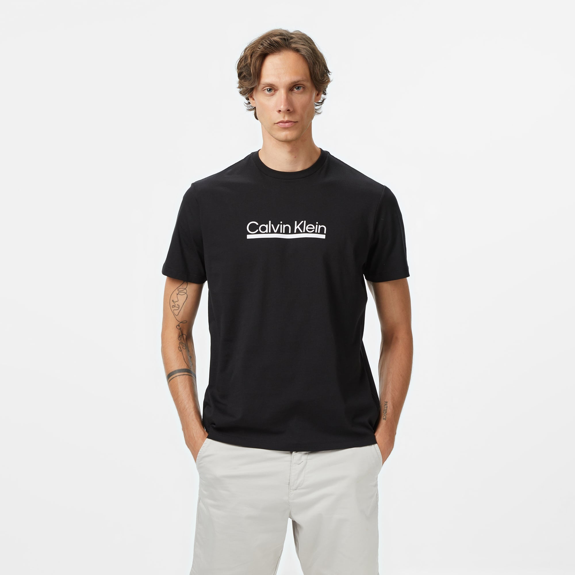 Calvin Klein Outline Tape Graphic Erkek Siyah T-Shirt