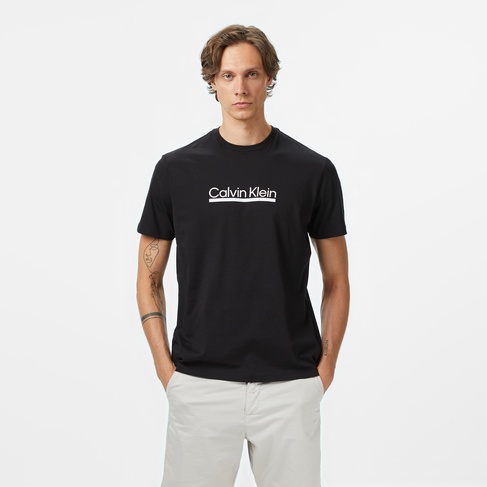  Calvin Klein Outline Tape Graphic Erkek Siyah T-Shirt