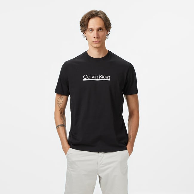  Calvin Klein Outline Tape Graphic Erkek Siyah T-Shirt