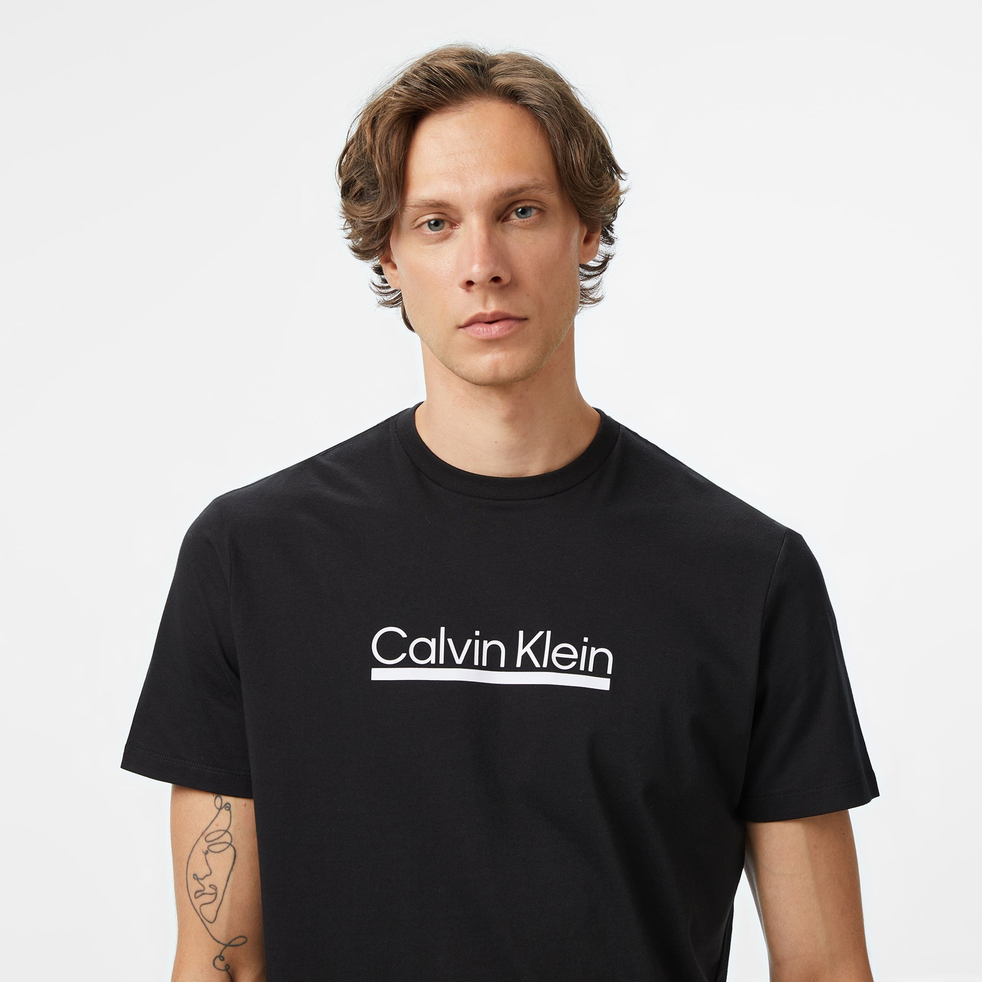 Calvin Klein Outline Tape Graphic Erkek Siyah T-Shirt