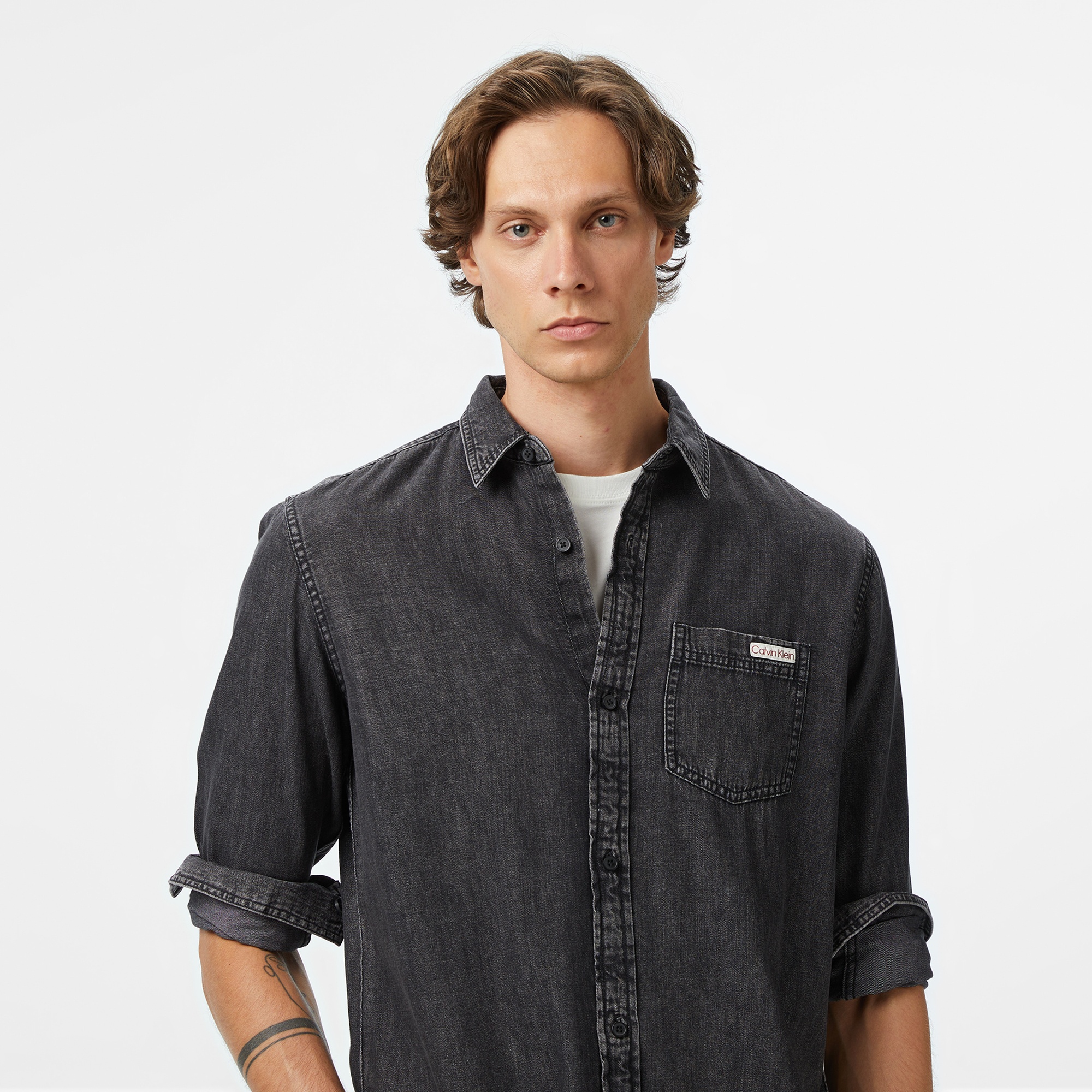 Calvin Klein Casual Classic Vail Denim Erkek Siyah Gömlek