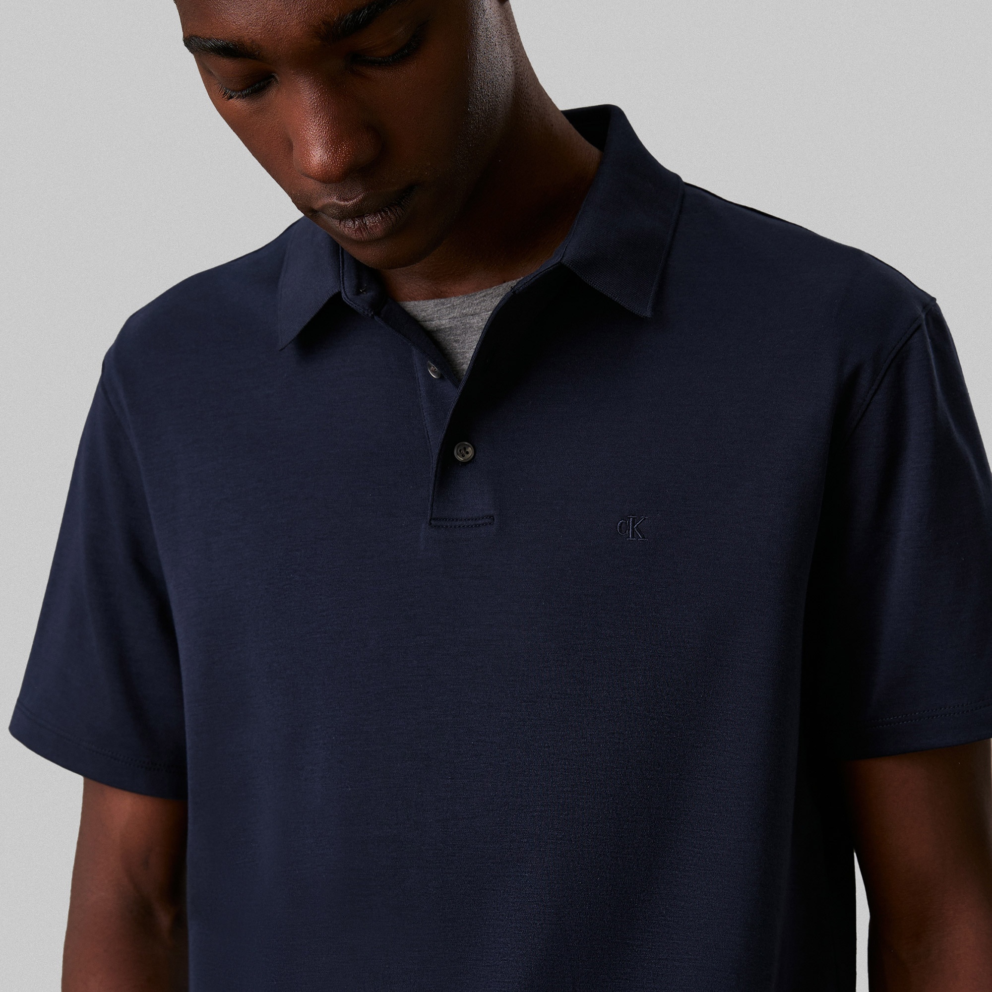 Calvin Klein Supima Erkek Lacivert Polo