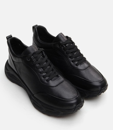  Erkek Deri Siyah Spor Ayakkabı