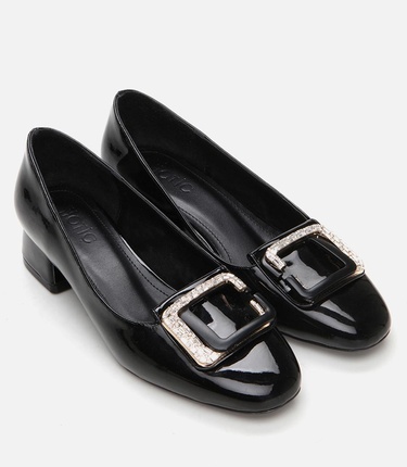  Kadın Siyah Kalın Topuklu Ayakkabı