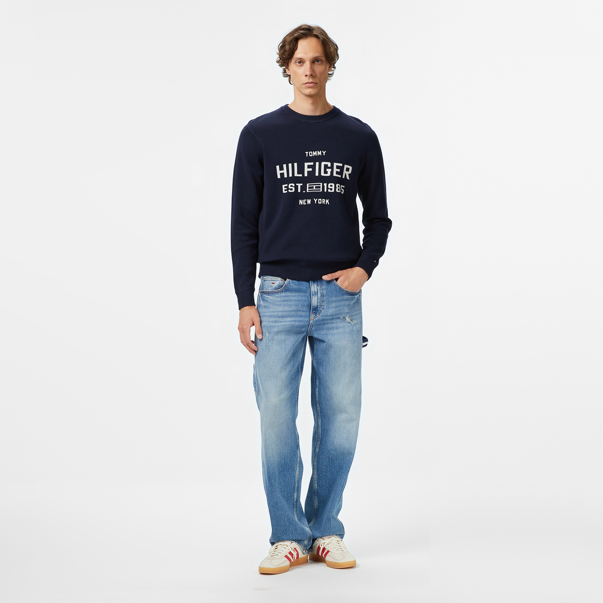 Tommy Hilfiger Athleisure Varsity Erkek Lacivert Kazak