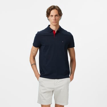  Tommy Hilfiger Contrast Collar Erkek Lacivert Polo Yaka T-Shirt
