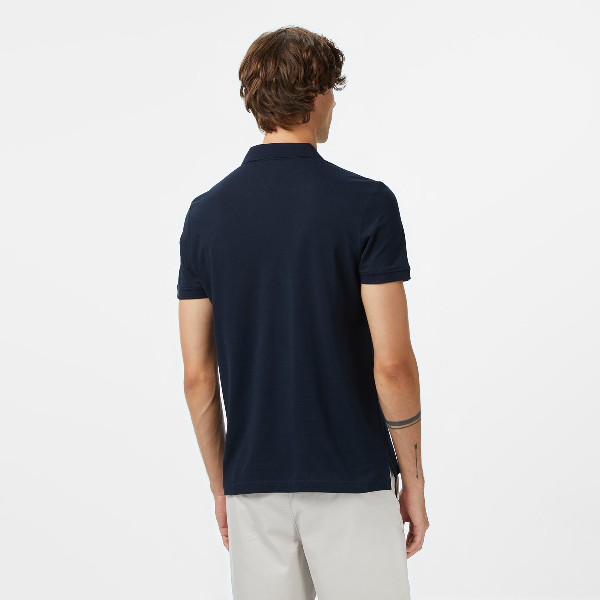 Tommy Hilfiger Contrast Collar Erkek Lacivert Polo Yaka T-Shirt