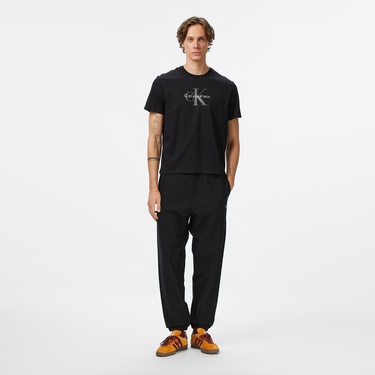  Calvin Klein Premium Terry Monogram Jogger Erkek Siyah Eşofman Altı