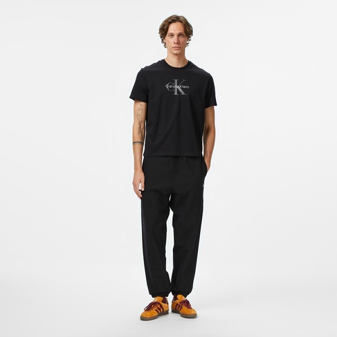  Calvin Klein Premium Terry Monogram Jogger Erkek Siyah Eşofman Altı