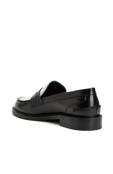  George Hogg Kadın Siyah Beyaz Deri Loafer