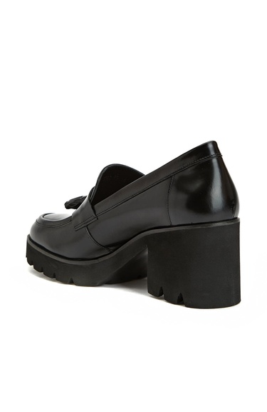  Divarese Kadın Siyah Deri Loafer