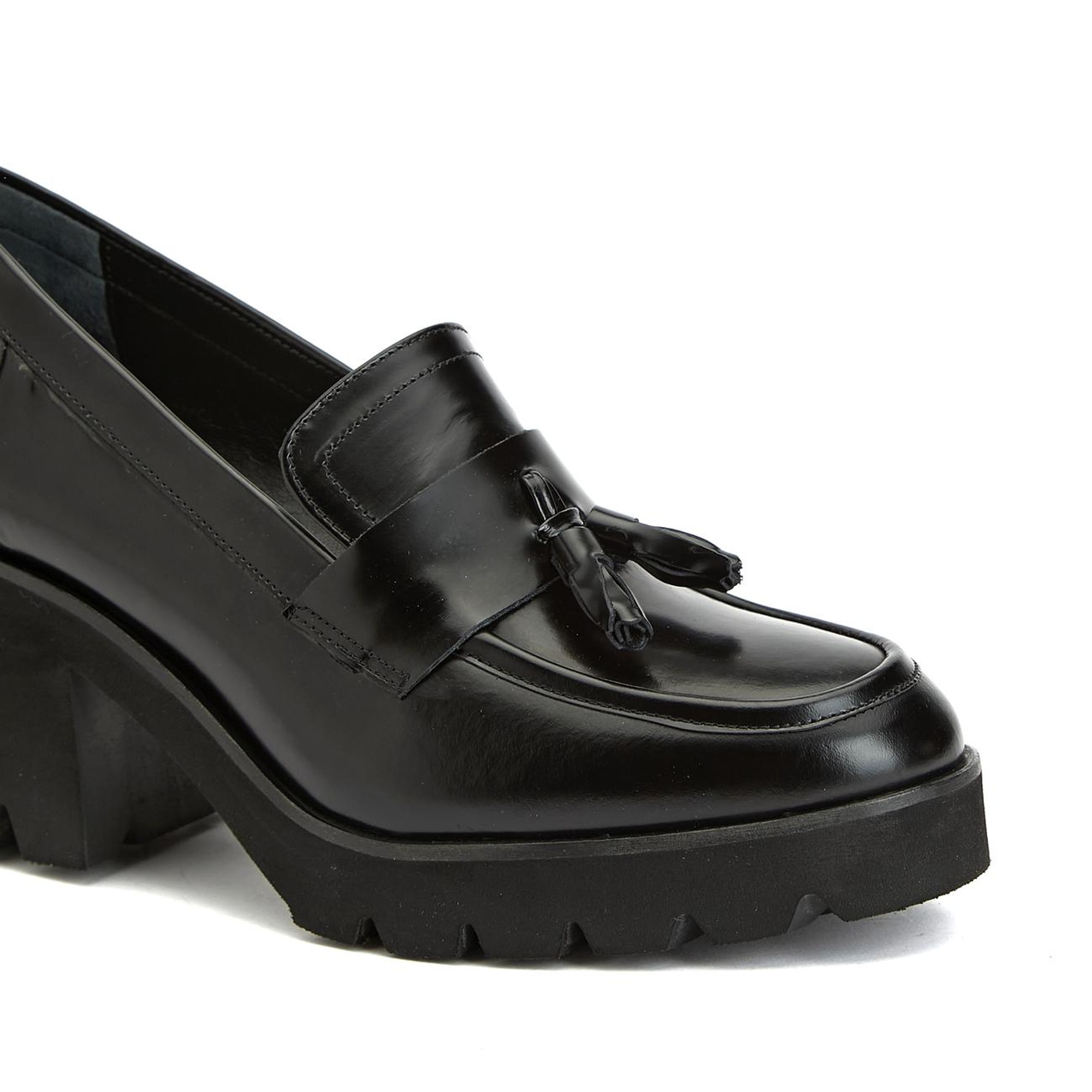 Divarese Kadın Siyah Deri Loafer