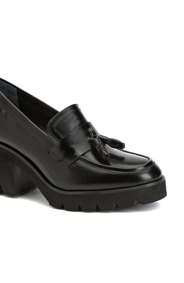  Divarese Kadın Siyah Deri Loafer