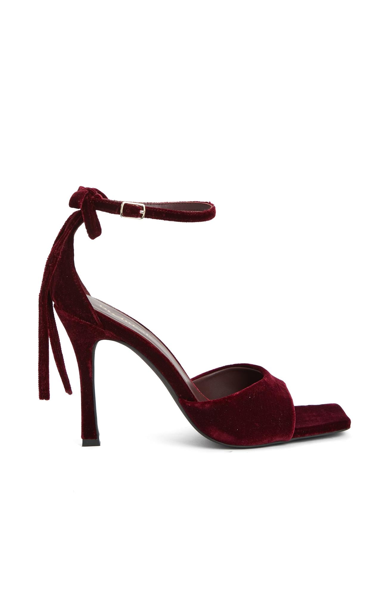  Divarese Kadın Bordo Bantlı Sandalet