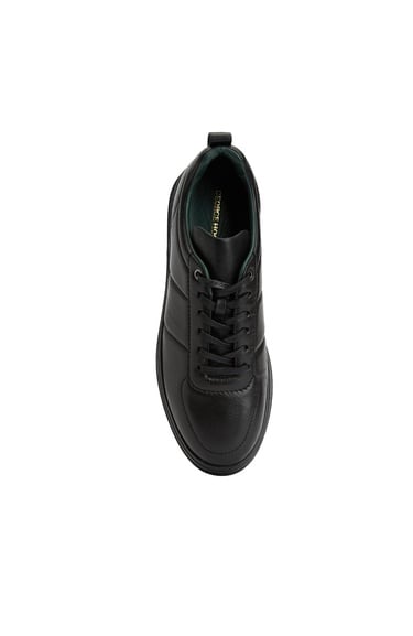  George Hogg Erkek Siyah Deri Sneaker
