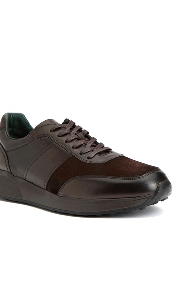  George Hogg Erkek Kahverengi Deri Sneaker