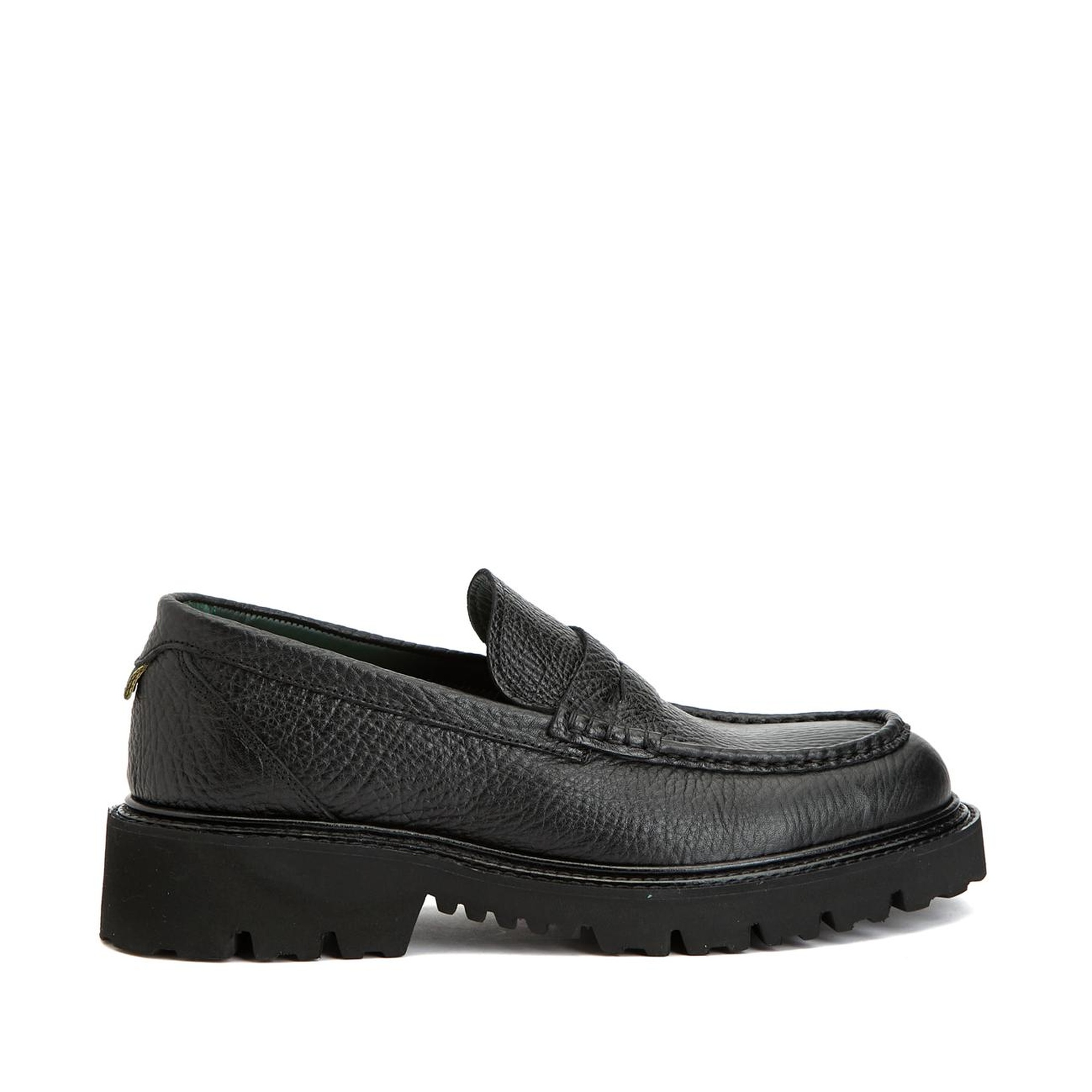 George Hogg Erkek Siyah Baskılı Deri Loafer