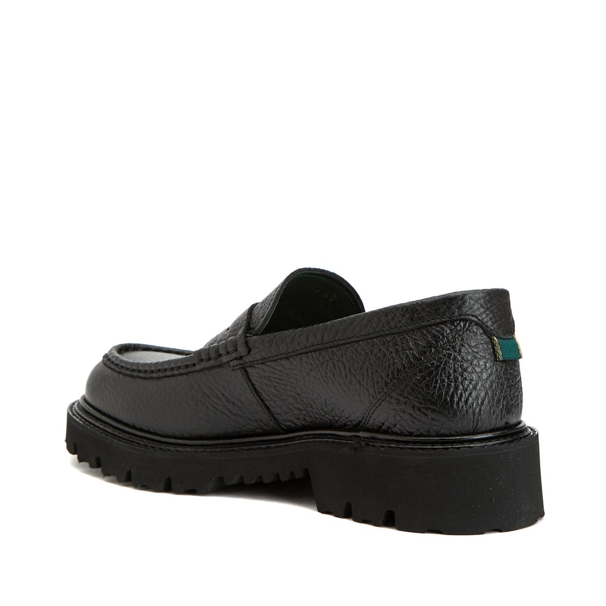 George Hogg Erkek Siyah Baskılı Deri Loafer