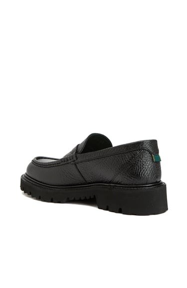  George Hogg Erkek Siyah Baskılı Deri Loafer
