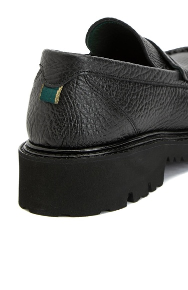  George Hogg Erkek Siyah Baskılı Deri Loafer