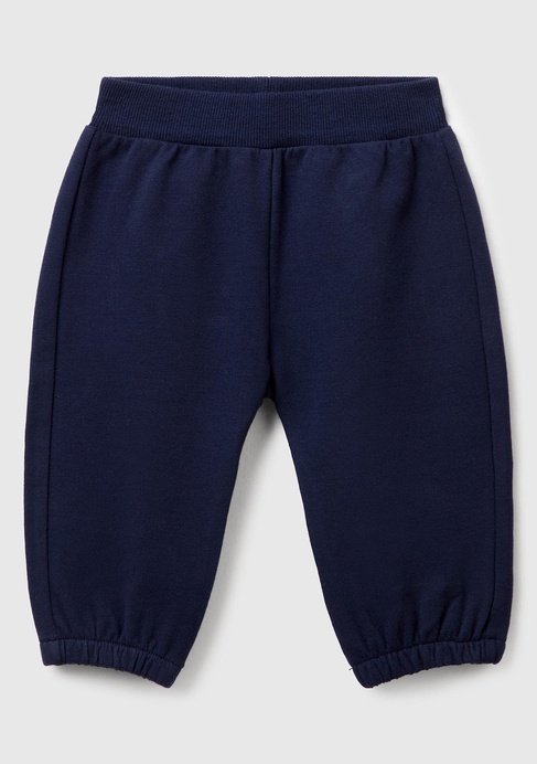  Bebek Lacivert Altı Kulaklı ve Hayvan İşlemeli Ribanalı Eşofman Altı