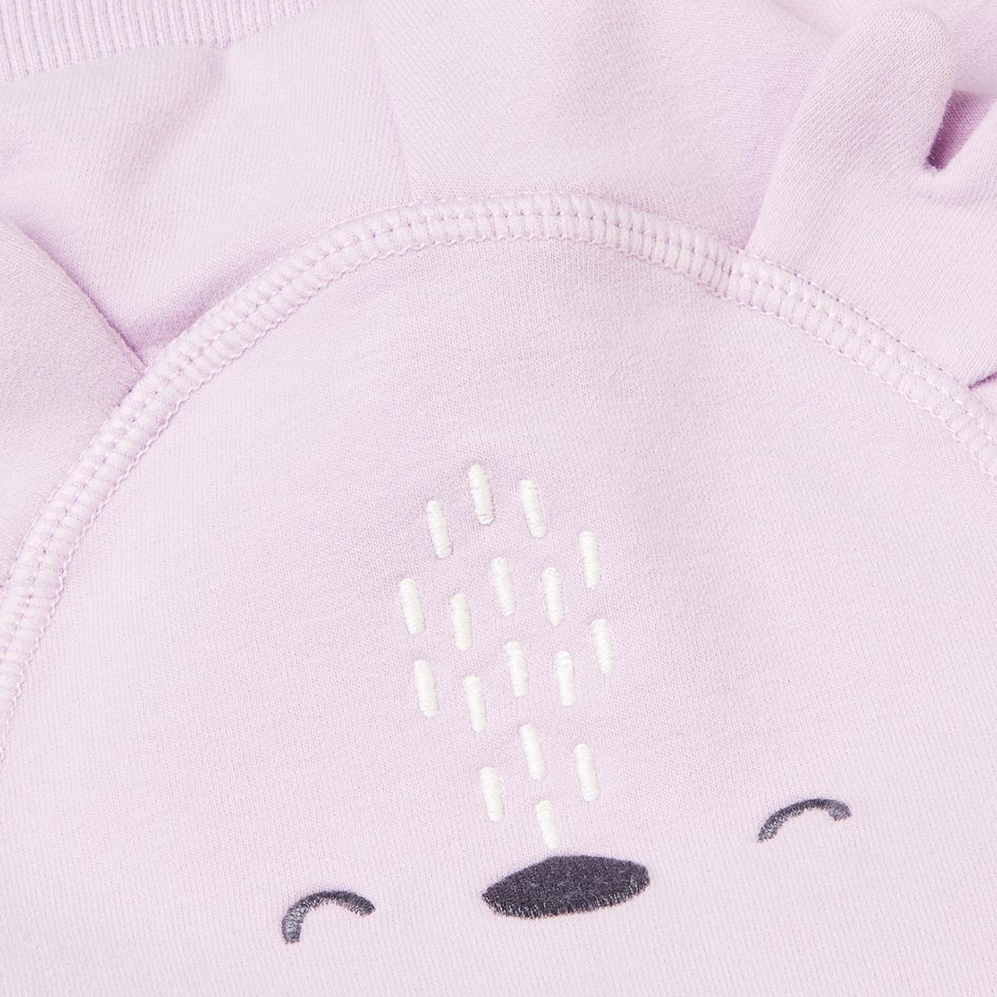 Bebek Lila Altı Kulaklı ve Hayvan İşlemeli Ribanalı Eşofman Altı