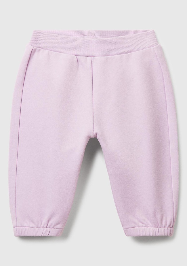  Bebek Lila Altı Kulaklı ve Hayvan İşlemeli Ribanalı Eşofman Altı