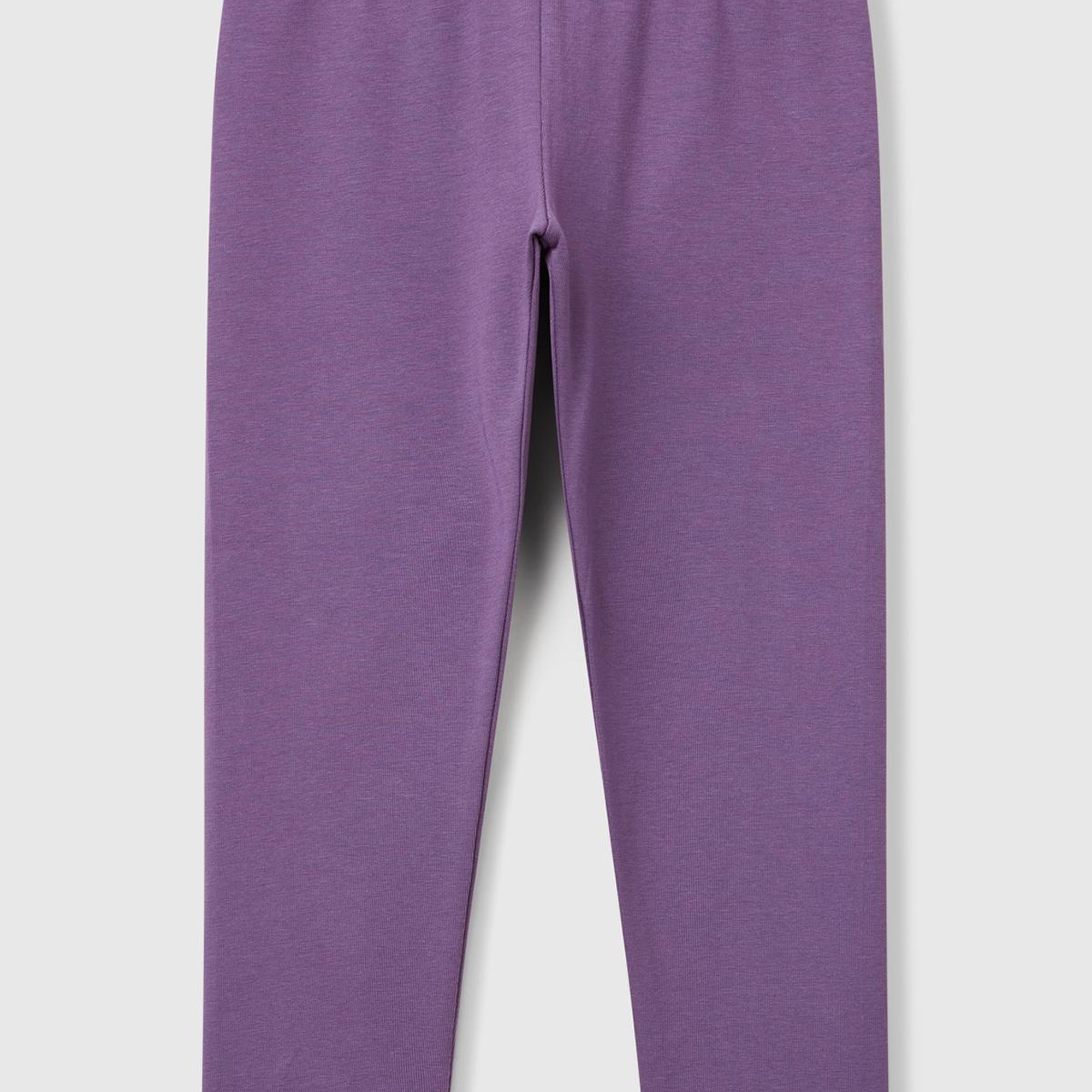 Kız Çocuk Mor Benetton Logolu Uzun Tayt