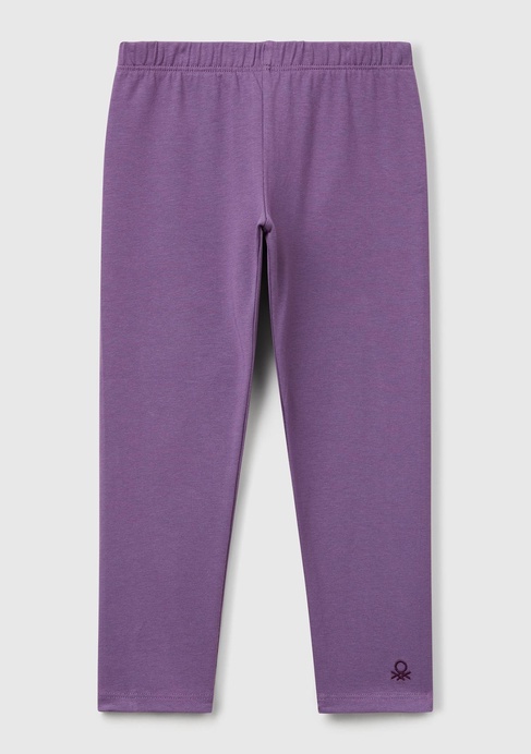  Kız Çocuk Mor Benetton Logolu Uzun Tayt