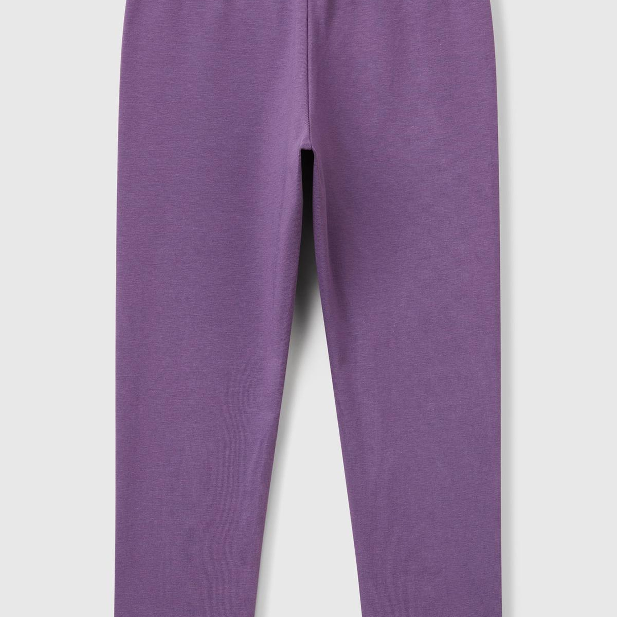 Kız Çocuk Mor Benetton Logolu Uzun Tayt