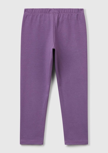  Kız Çocuk Mor Benetton Logolu Uzun Tayt