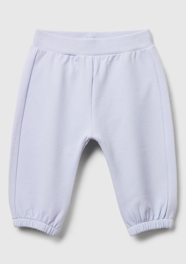  Bebek Açık Mavi Altı Kulaklı ve Hayvan İşlemeli Ribanalı Eşofman Altı