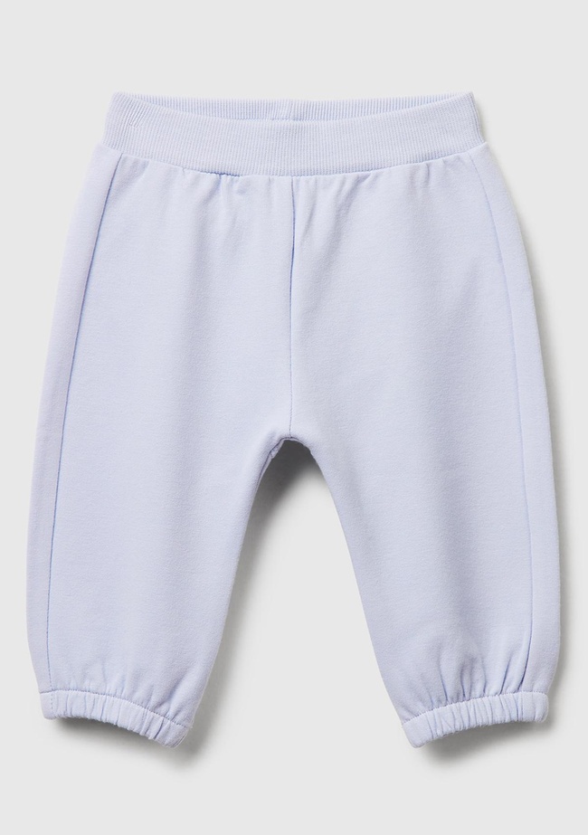  Bebek Açık Mavi Altı Kulaklı ve Hayvan İşlemeli Ribanalı Eşofman Altı