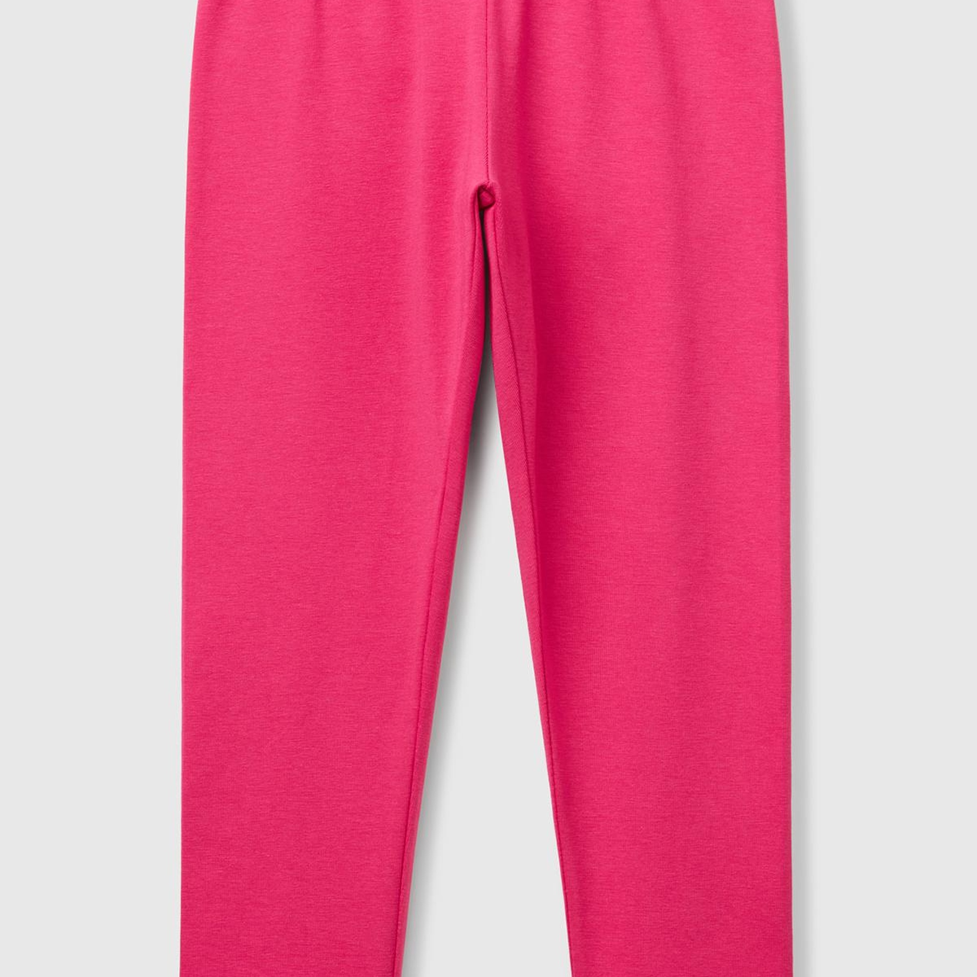 Kız Çocuk Pembe Benetton Logolu Uzun Tayt