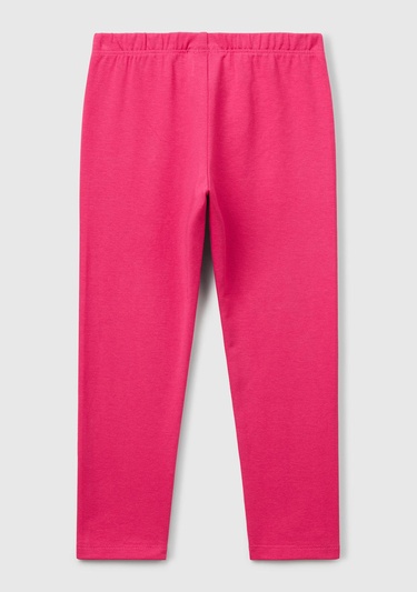  Kız Çocuk Pembe Benetton Logolu Uzun Tayt