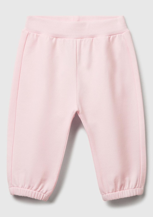  Bebek Pembe Altı Kulaklı ve Hayvan İşlemeli Ribanalı Eşofman Altı